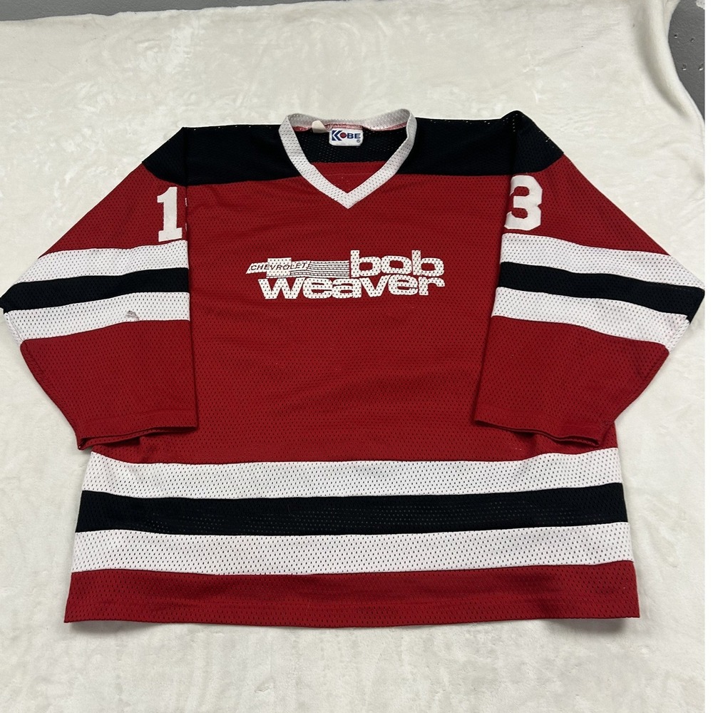 Kobe Hockey Jersey Mens 3XL Red Bob Weaver Chevrolet Nelson 13 Vintage Canada